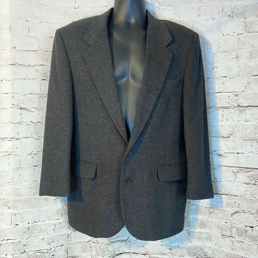 Botany 500 Five Hundred Men’s Suit Jacket Blazer Sport Coat Camel Hair Gray USA